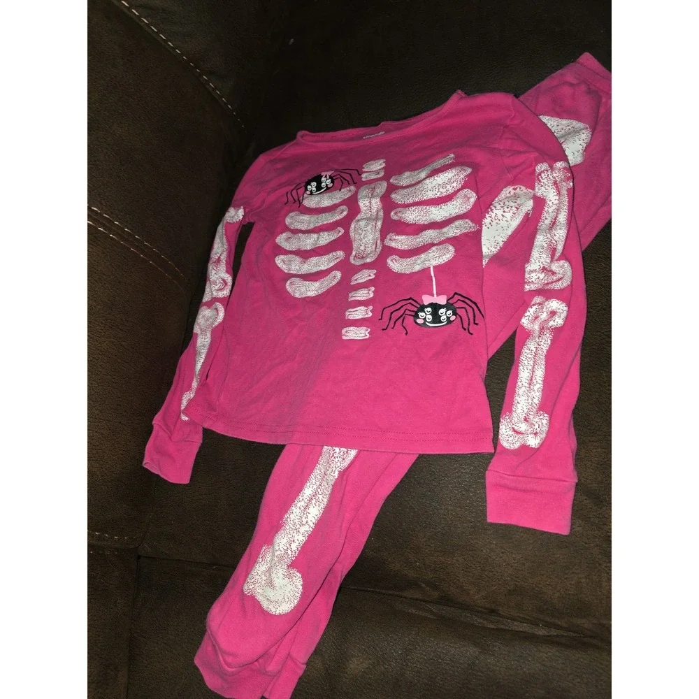 Gymboree fall autumn Halloween skeleton pajamas gymmies sleep size 8
